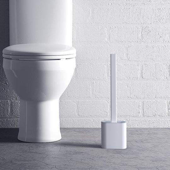 Modern silicone flex toilet brush with holder